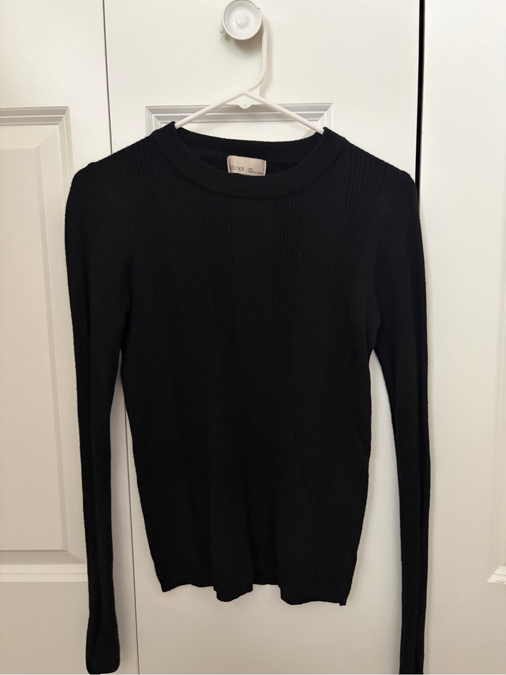 Black Ribbed Long Sleeve Sweater
